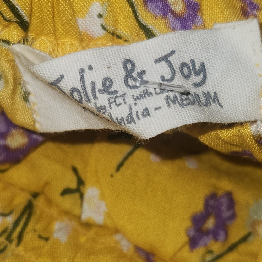 NWT Jolie & Joy Top Coquette Crop M Yellow Purple Floral Fairycore Summer - Picture 4 of 8